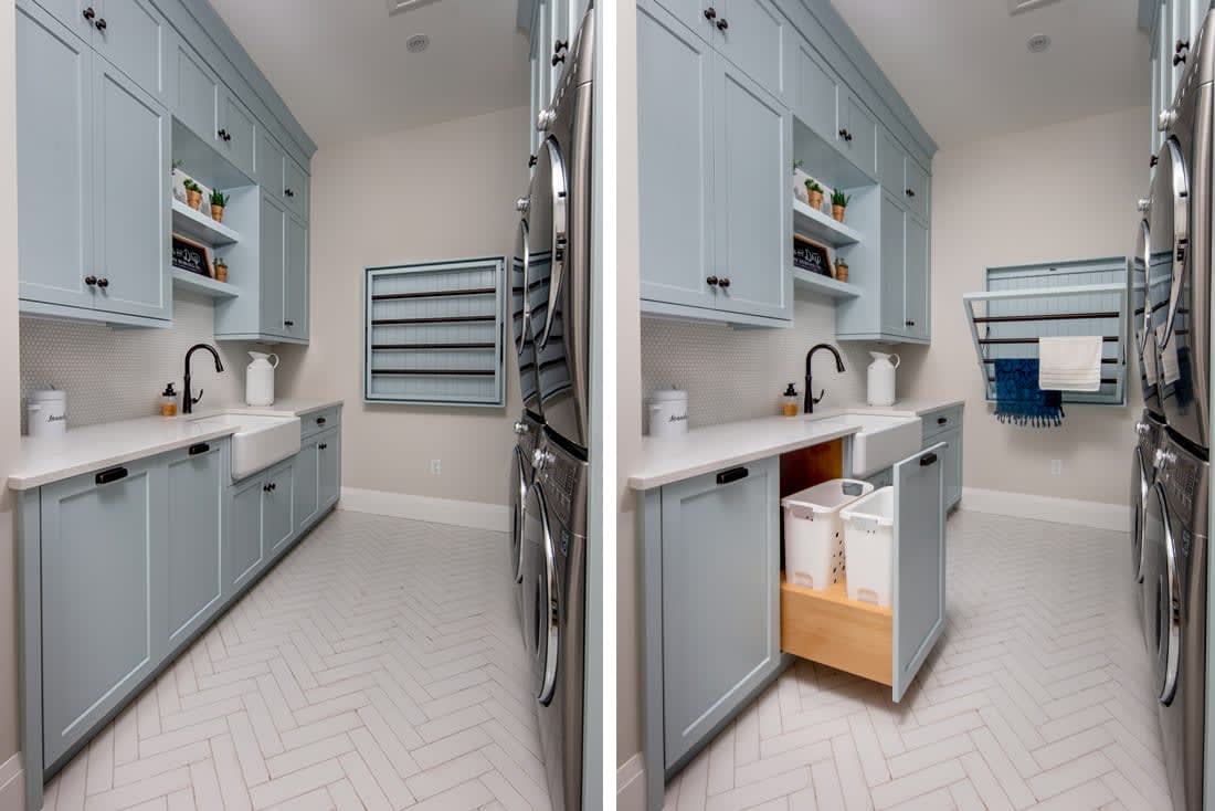 Contemporary Blue-Grey Bunkie Kitchenette - Chervin Kitchen & Bath - Port  Carling, ON