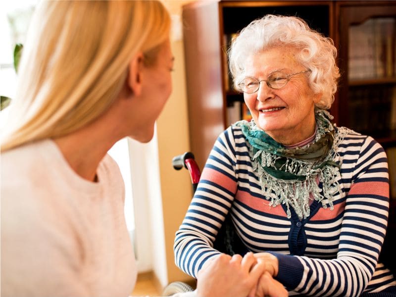 Mom and daughter - senior living