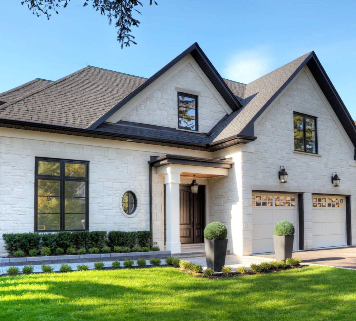 Light stone house exterior.