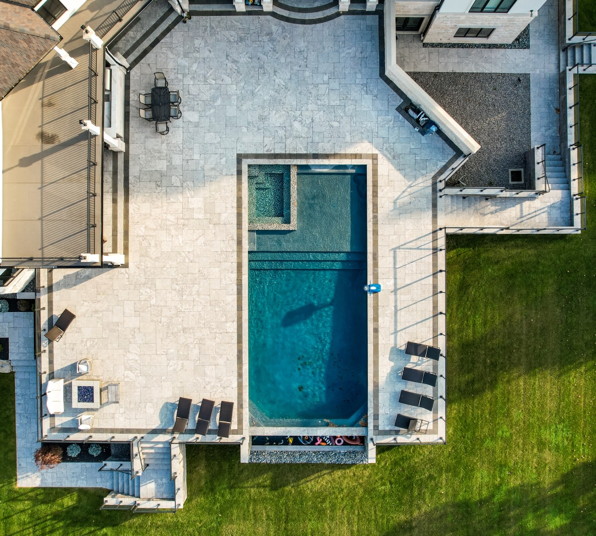 Aerial view of pool.