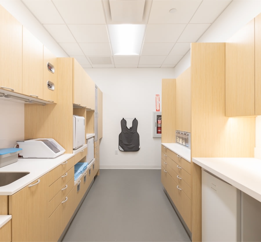 Tool and processing room at dental studio.