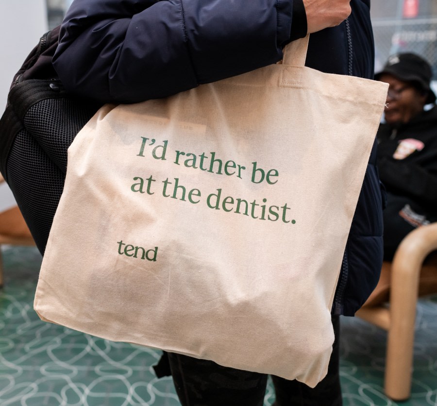 A Tend Dental tote bag.
