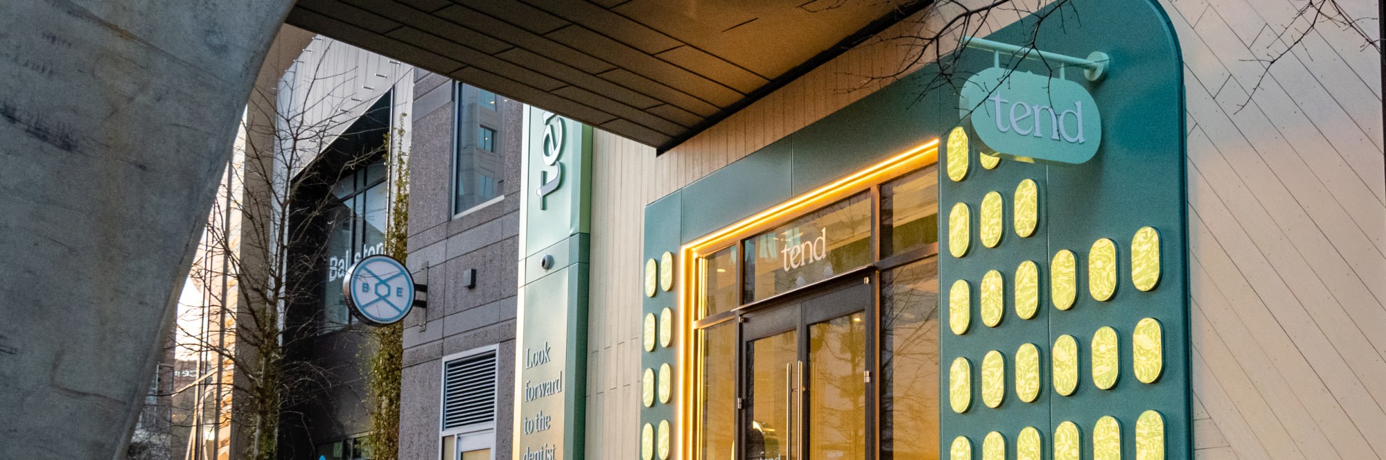 The exterior of Tend Ballston.