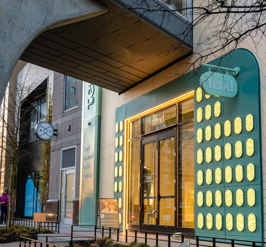 The exterior of Tend Ballston.