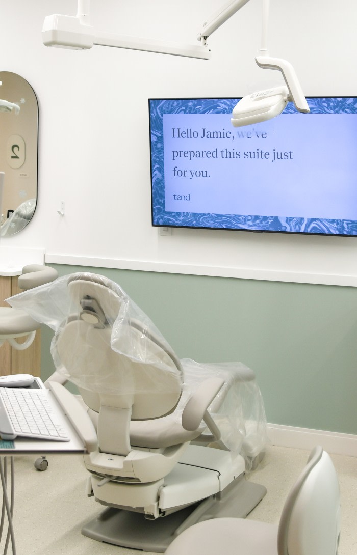A dental exam room.