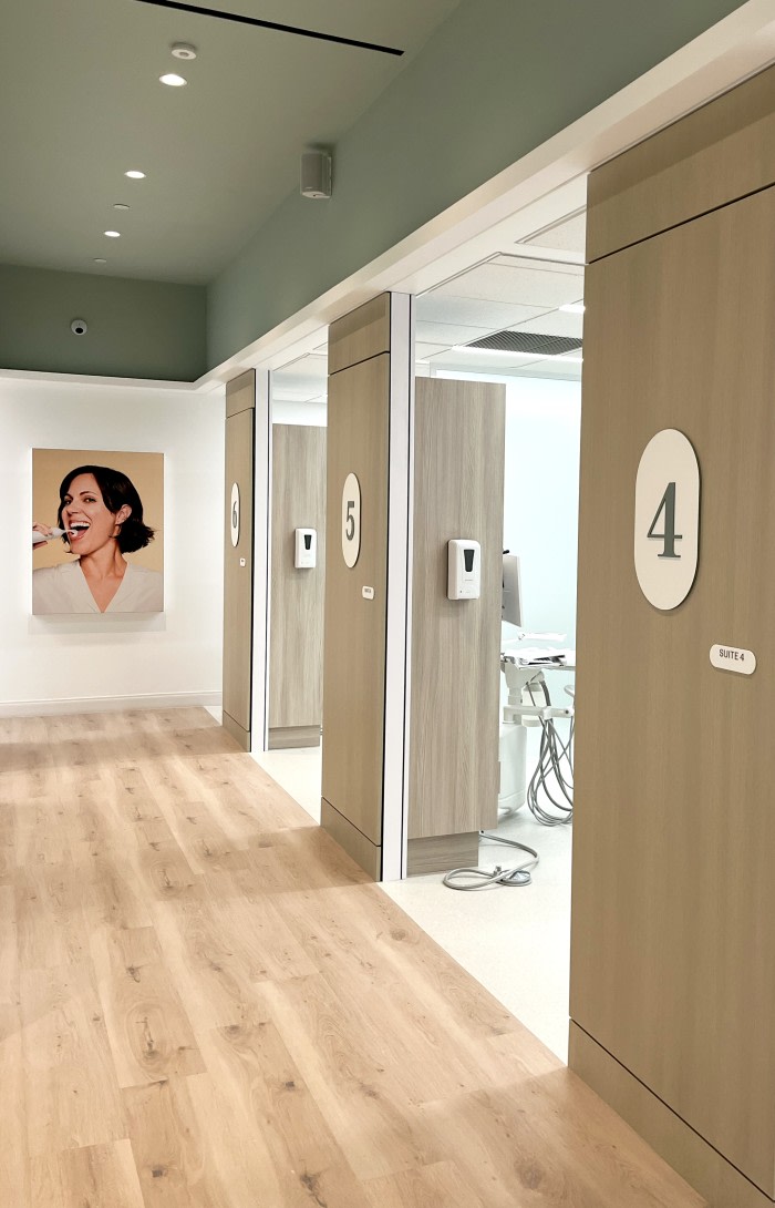 Row of dental suites.