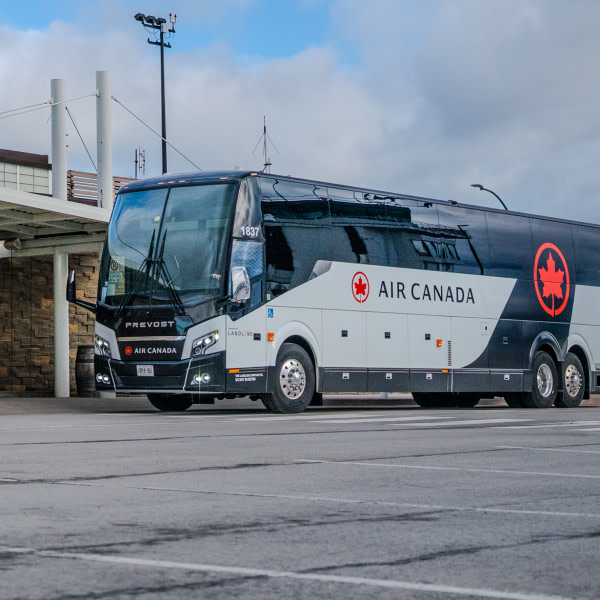 Air Canada bus at GNCC event at Niagara District Airport