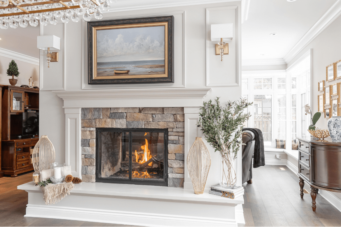 traditional-greige-fireplace-mantel