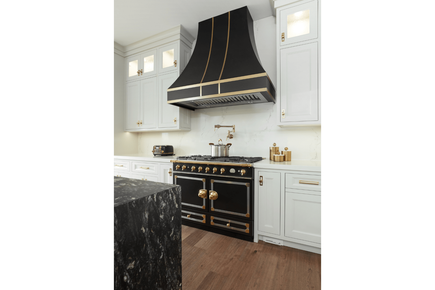 Project Calfass: White, Black + Gold Kitchen