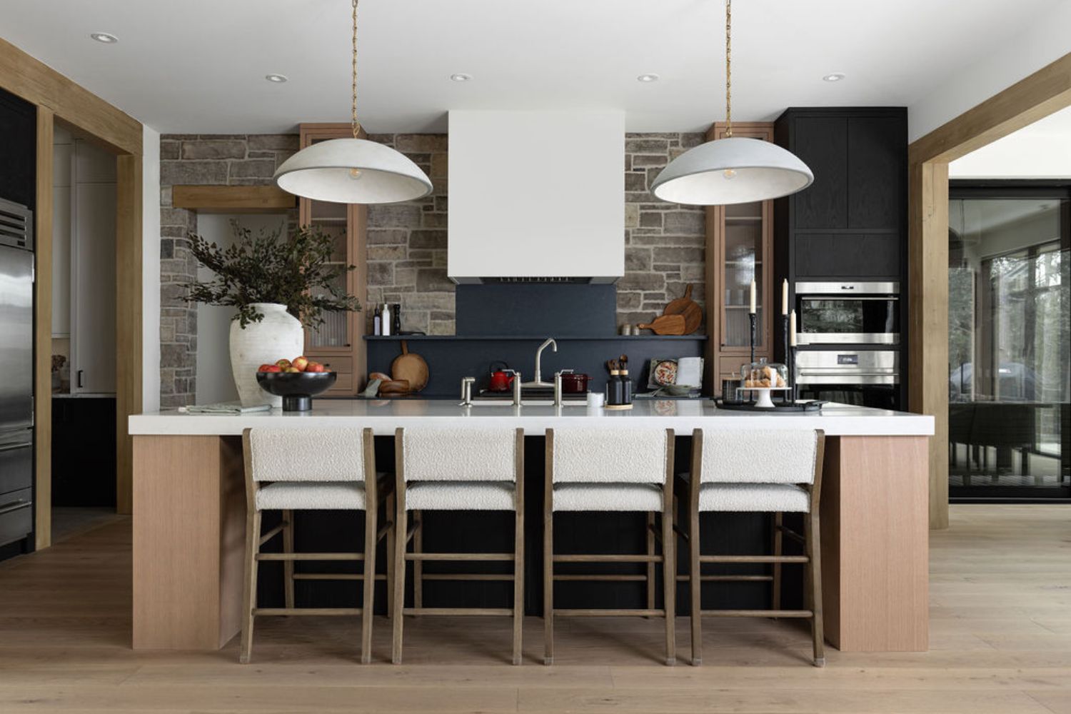 Project Fieldale: Flat cut panel red oak kitchen cabinets 