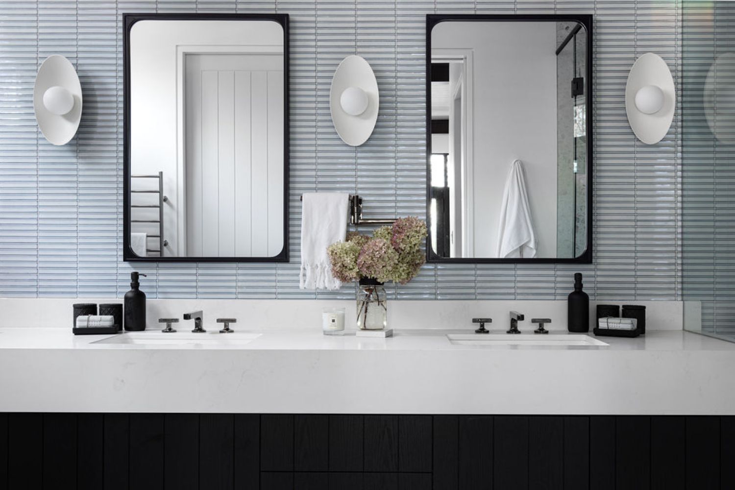 Project Fieldale: Flatcut red oak custom bathroom vanity