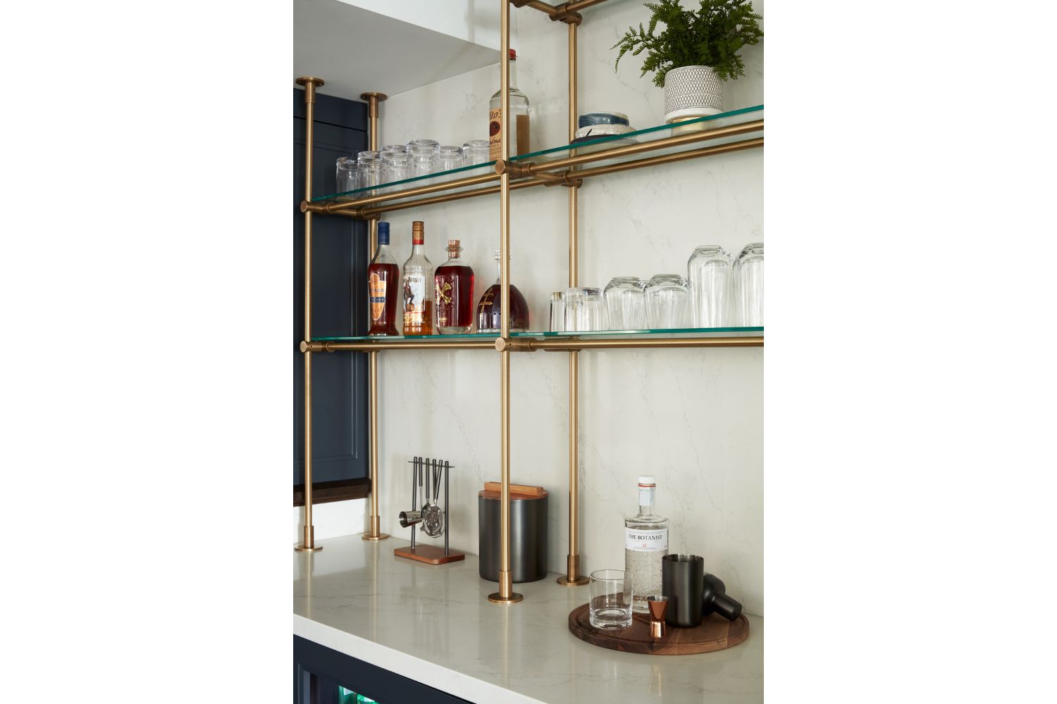 Project Manor Ridge: Custom Glass and Brass Bar Shelf