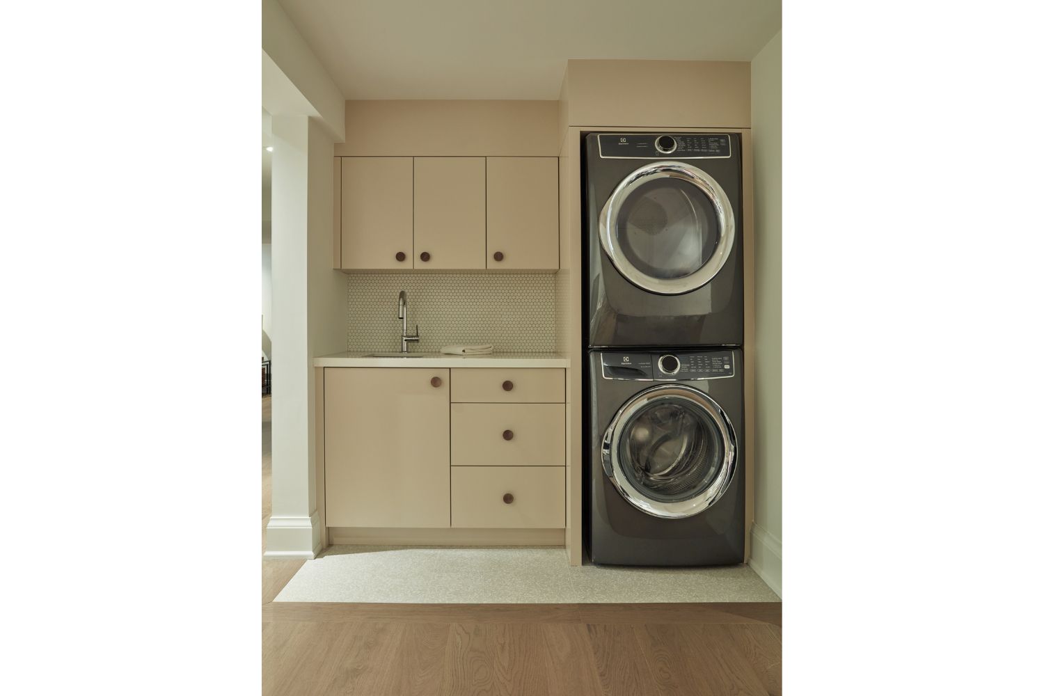 Project Oak Grove: Stacked laundry with storage