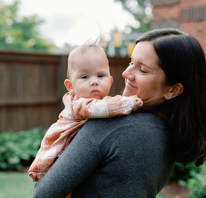 Michalski mom and daughter outside