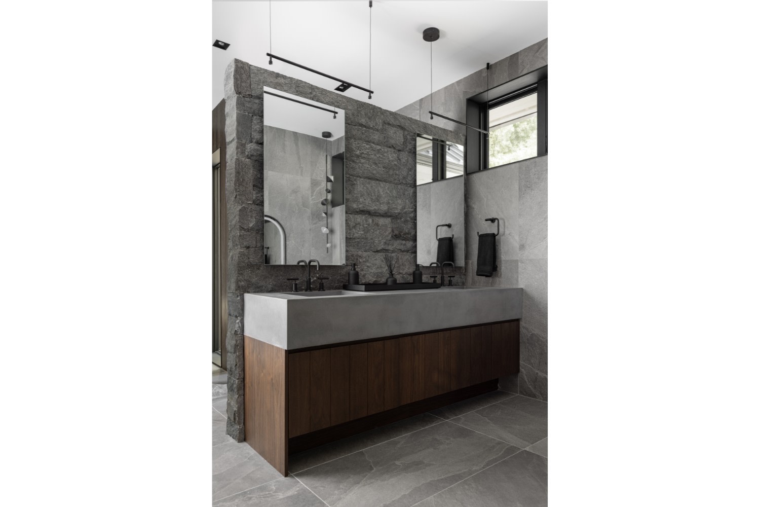 Contemporary Cottage Walnut Bathroom Vanity