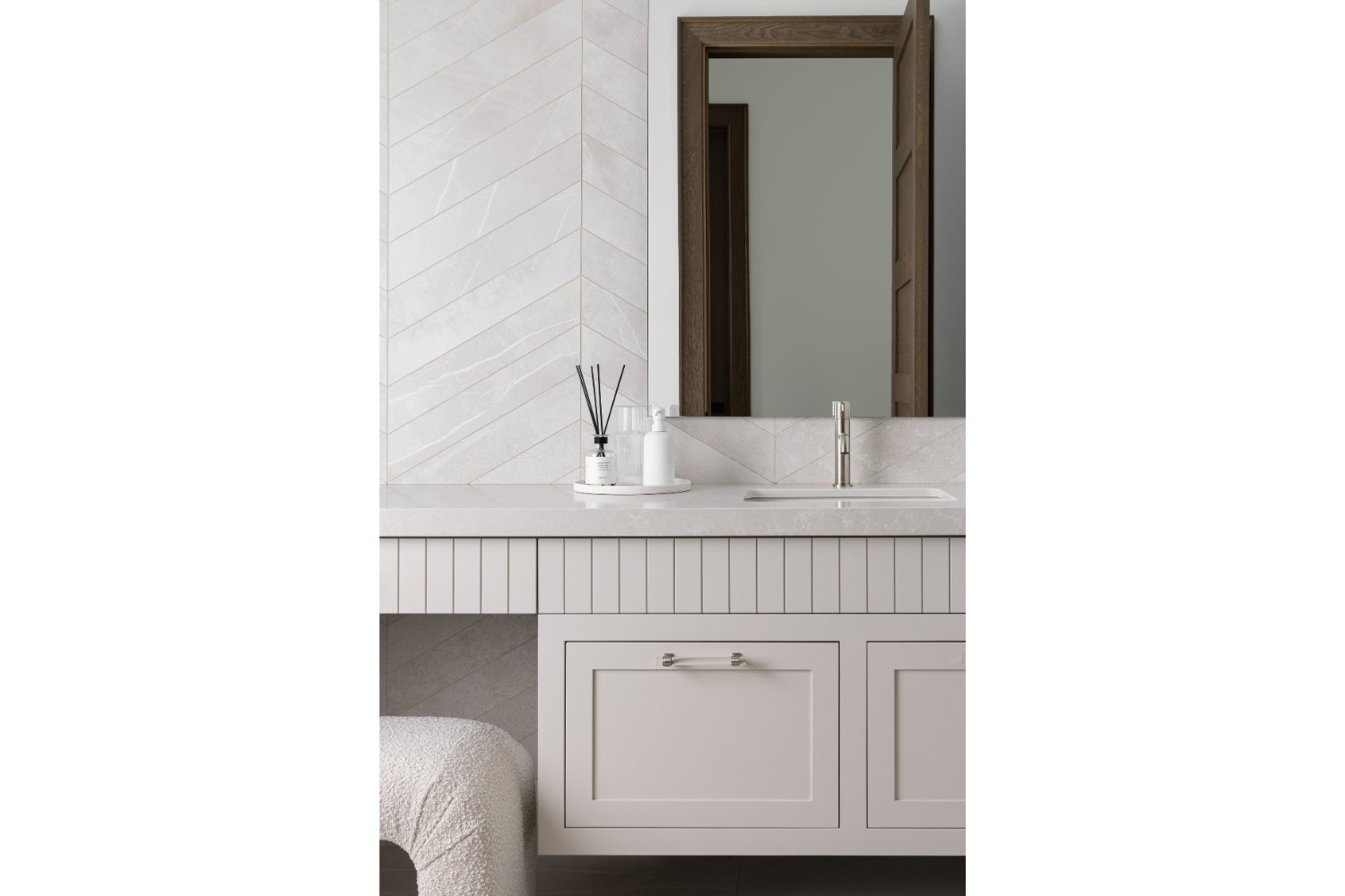 Contemporary Floating White Bathroom Vanity