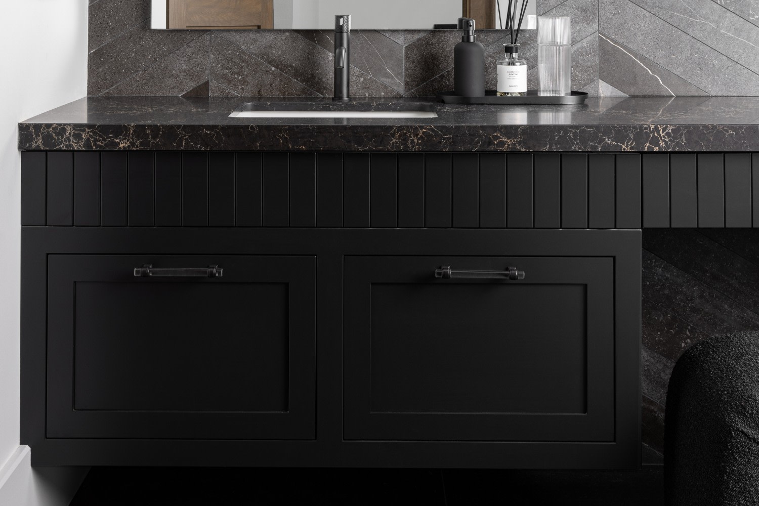 Contemporary Black Floating Vanity