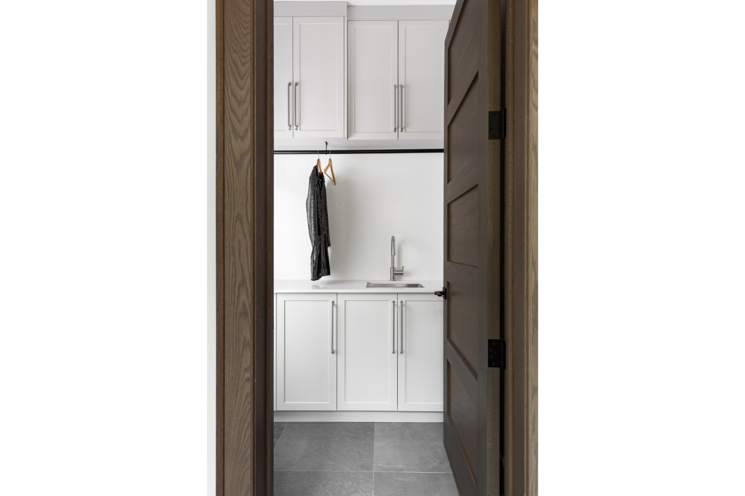 White Laundry Room in Contemporary Cottage