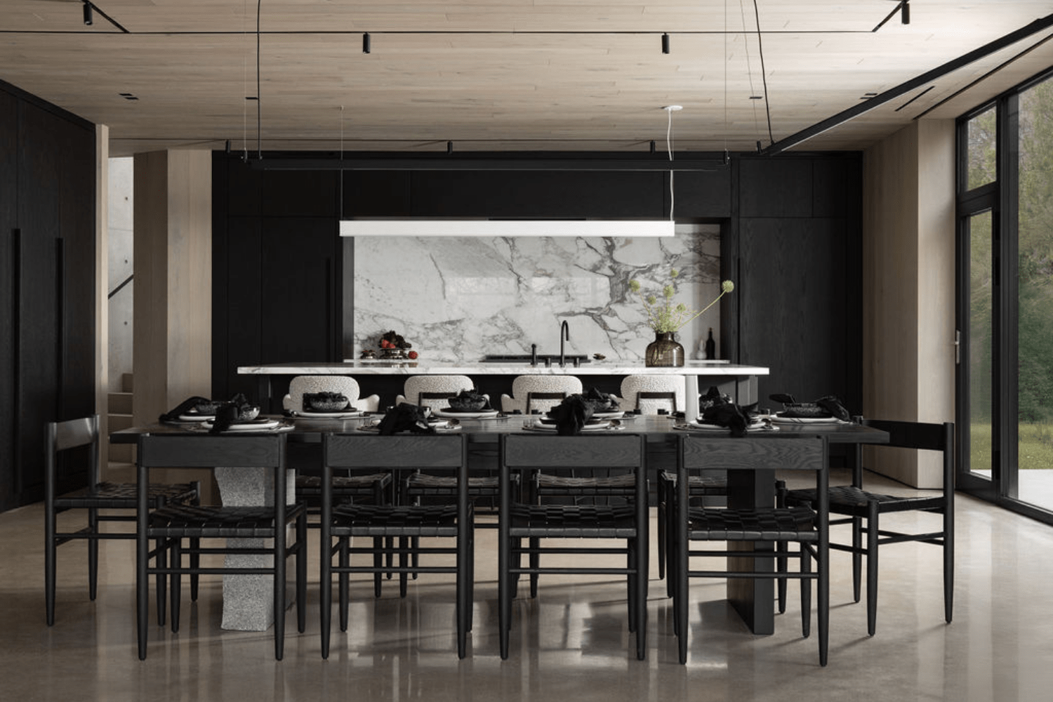 Modern industrial interior design in luxurious chalet