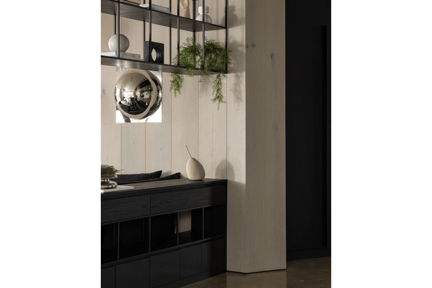 Custom black modern console table