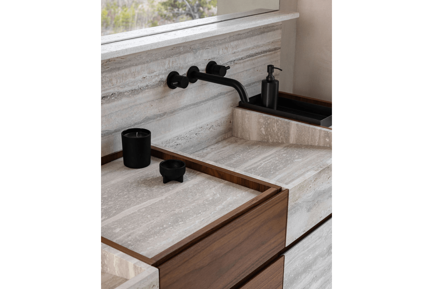 Modern stone bathroom sink