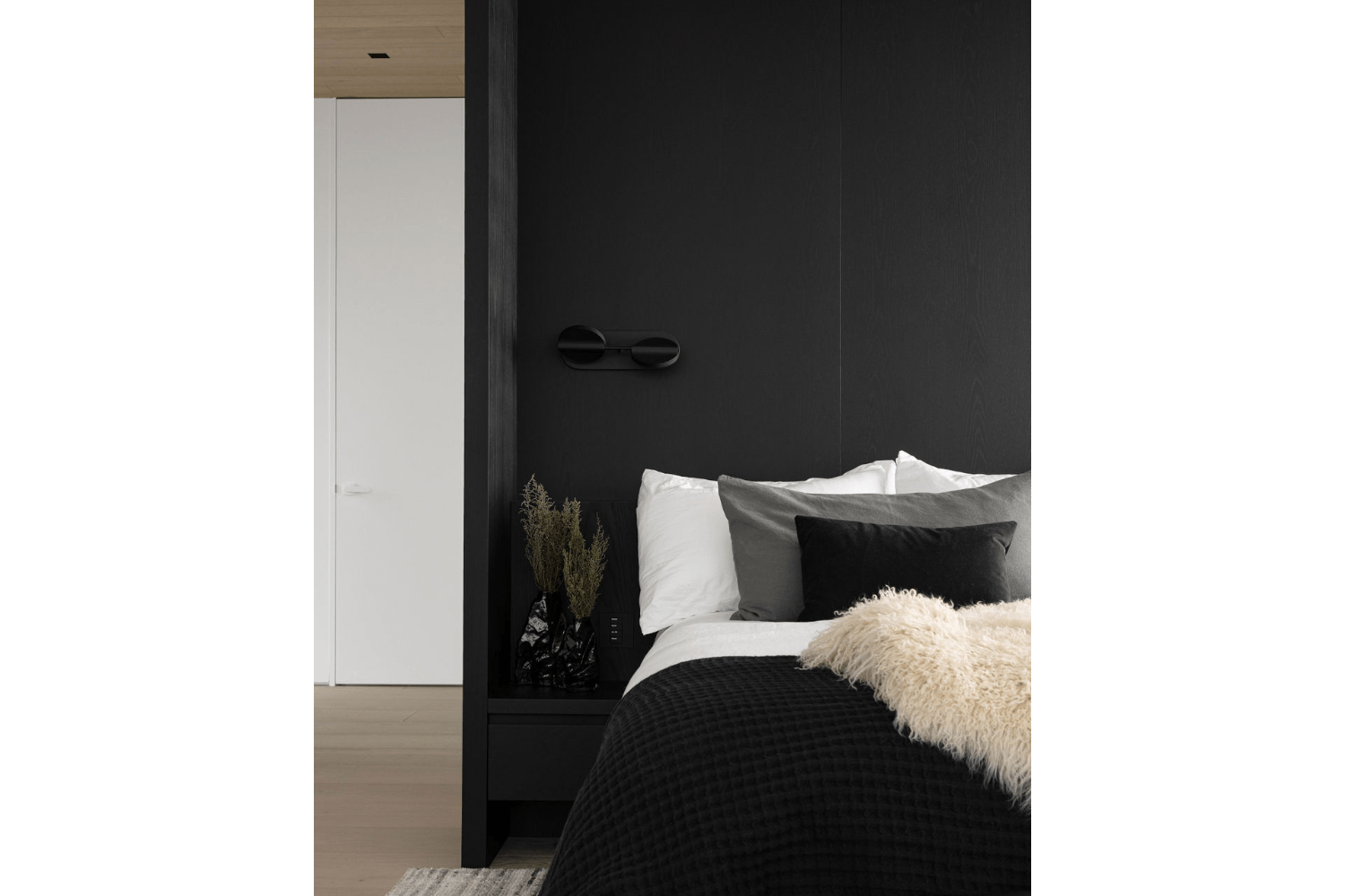 Custom modern black headboard