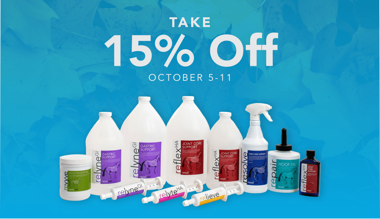 Oct 5-11: 15% off