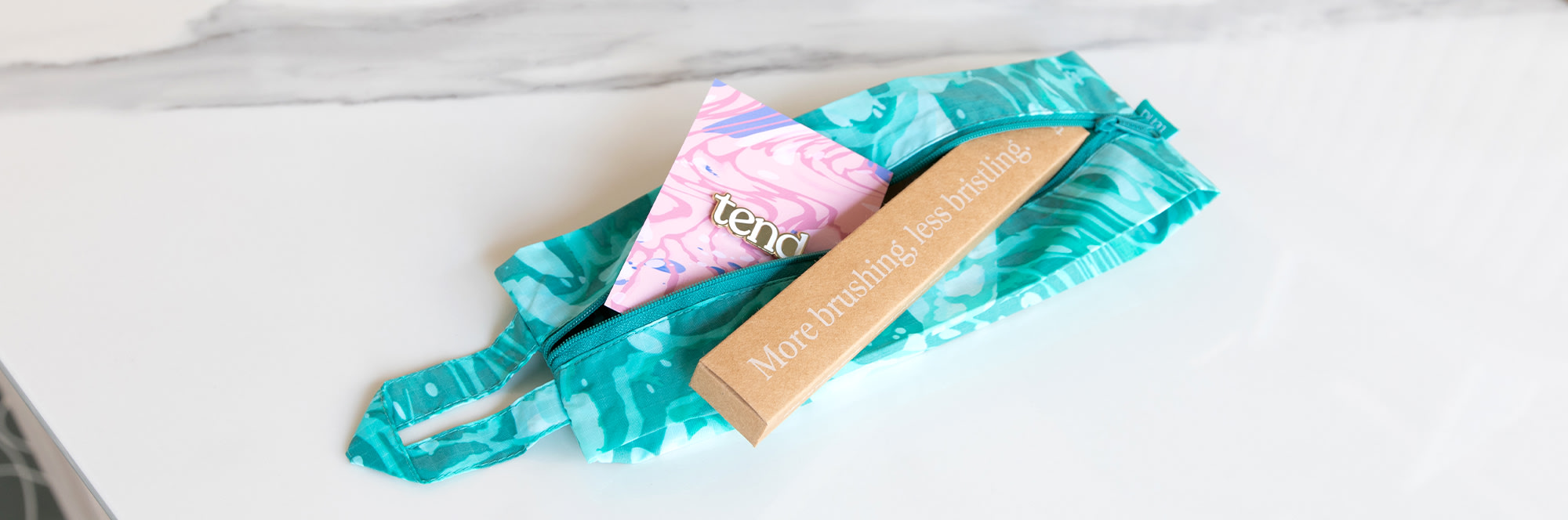 Complimentary Tend Dental brush bag.