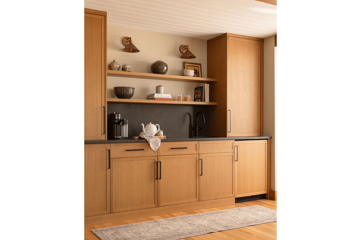 Custom dining room servery wet bar modern design