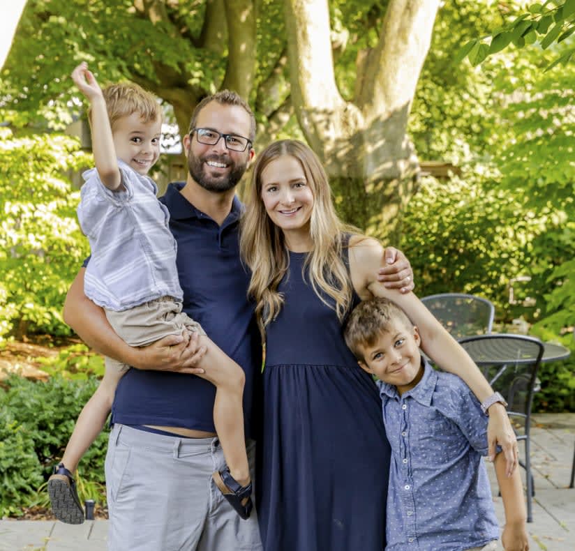 Mom, dad, two sons