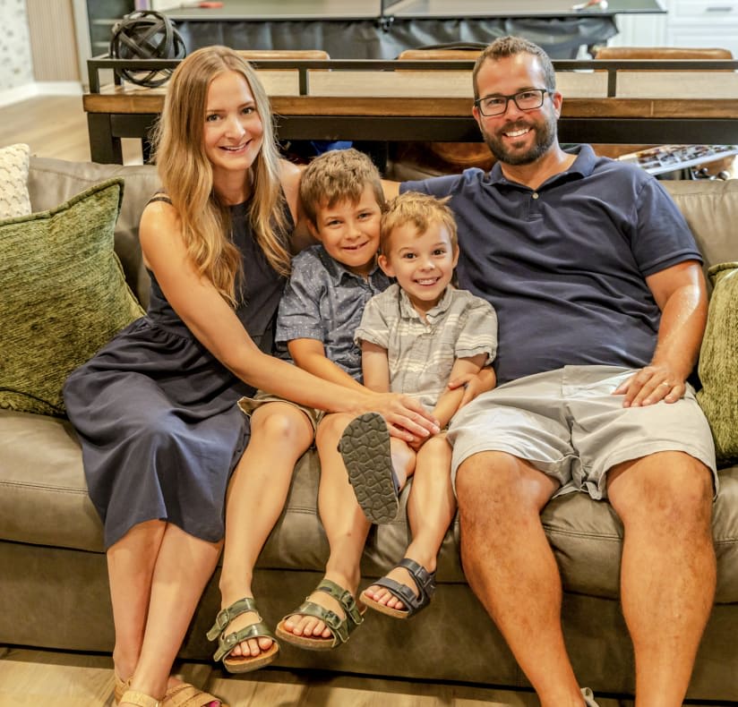 Mom, dad, two sons