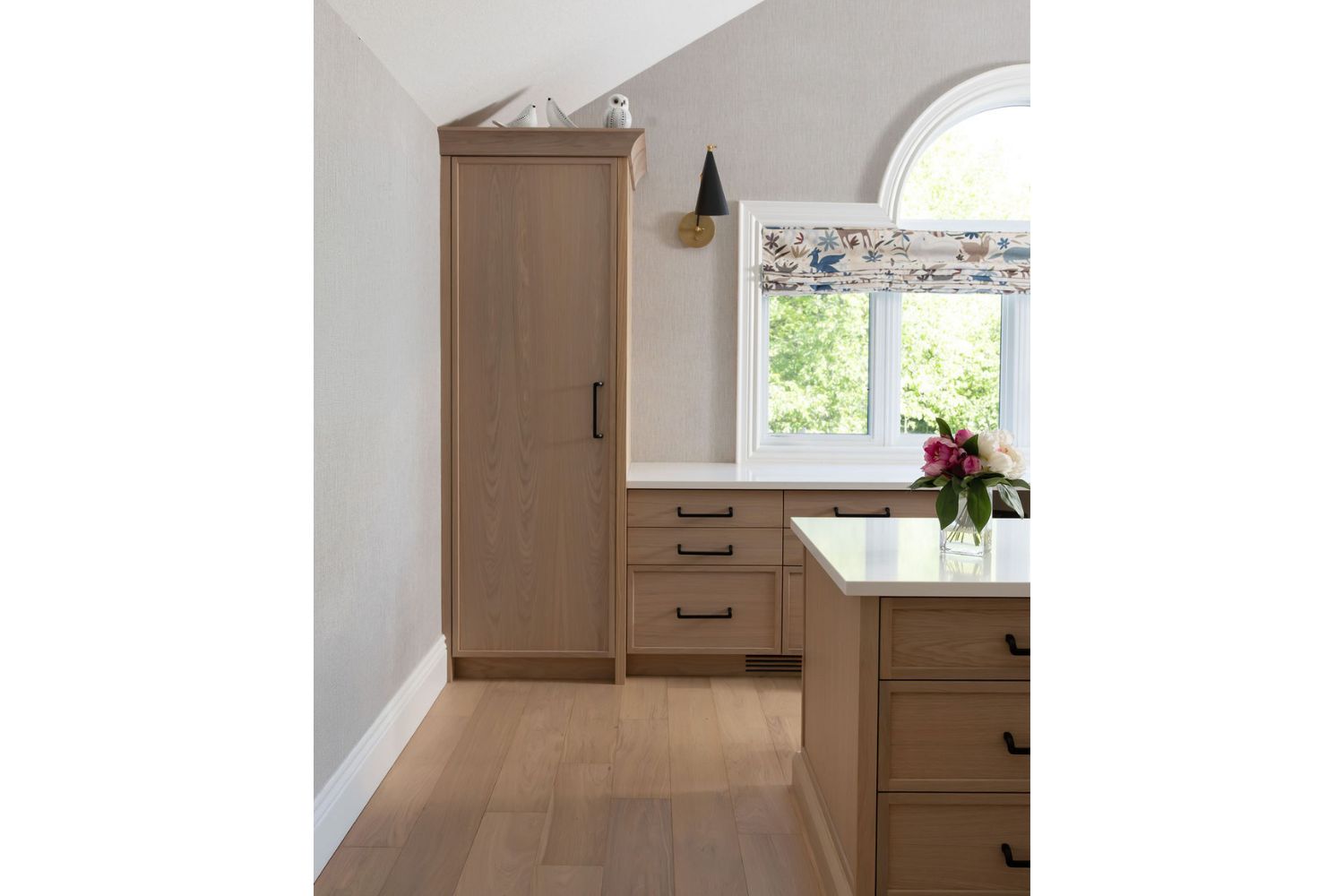 Custom home office storage cabinet and drawers