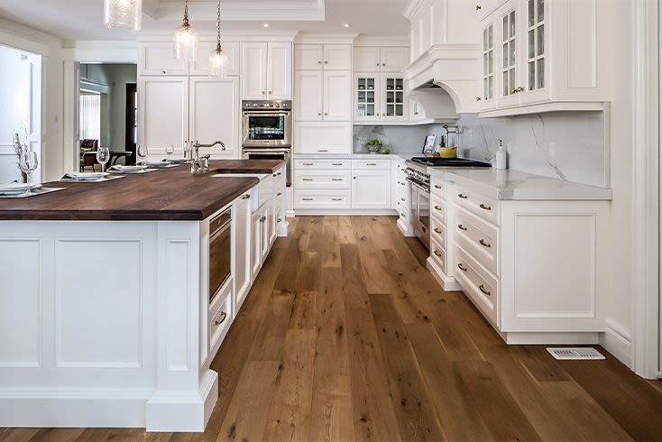 White + Wood Traditional Custom Kitchen | Chervin Kitchen & Bath in ...