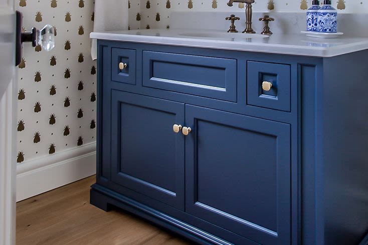 Contemporary Blue-Grey Bunkie Kitchenette - Chervin Kitchen & Bath - Port  Carling, ON
